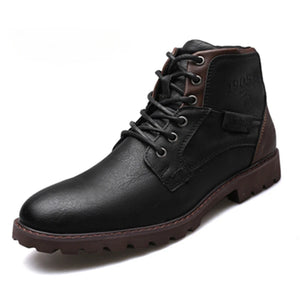 Leather Men Ankle Military Combat Boots